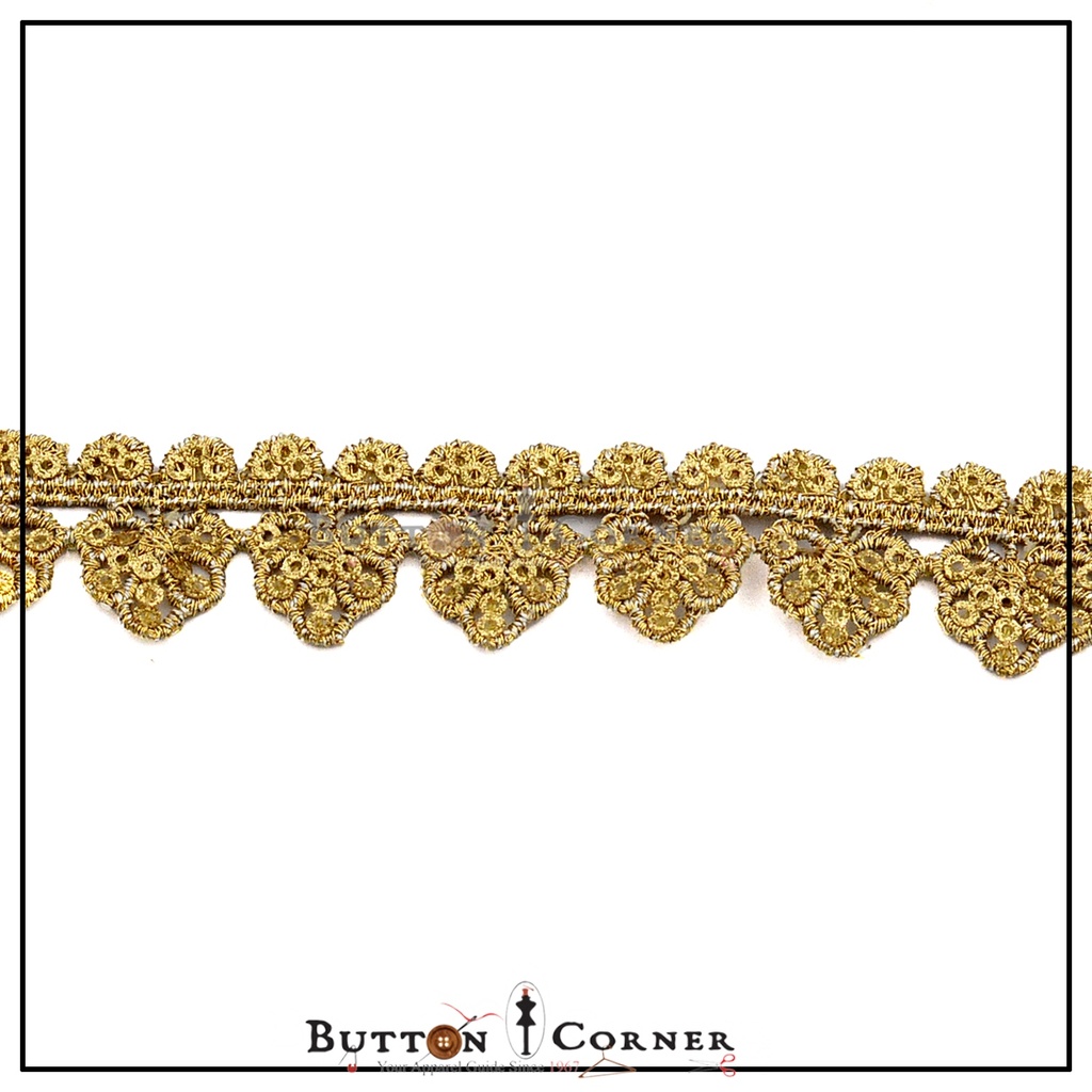 Metallic yarn Zari Sequence Lace