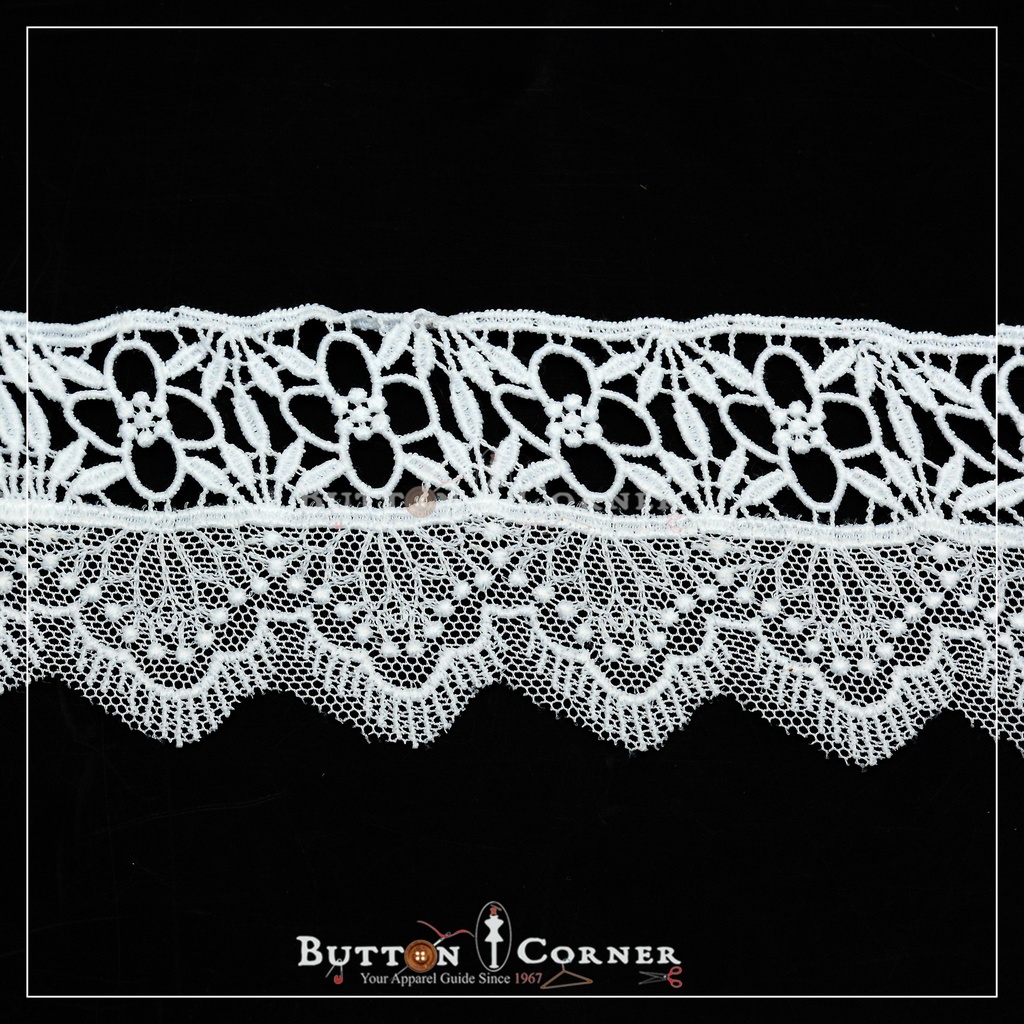 One Side Border Shuttle Net Lace