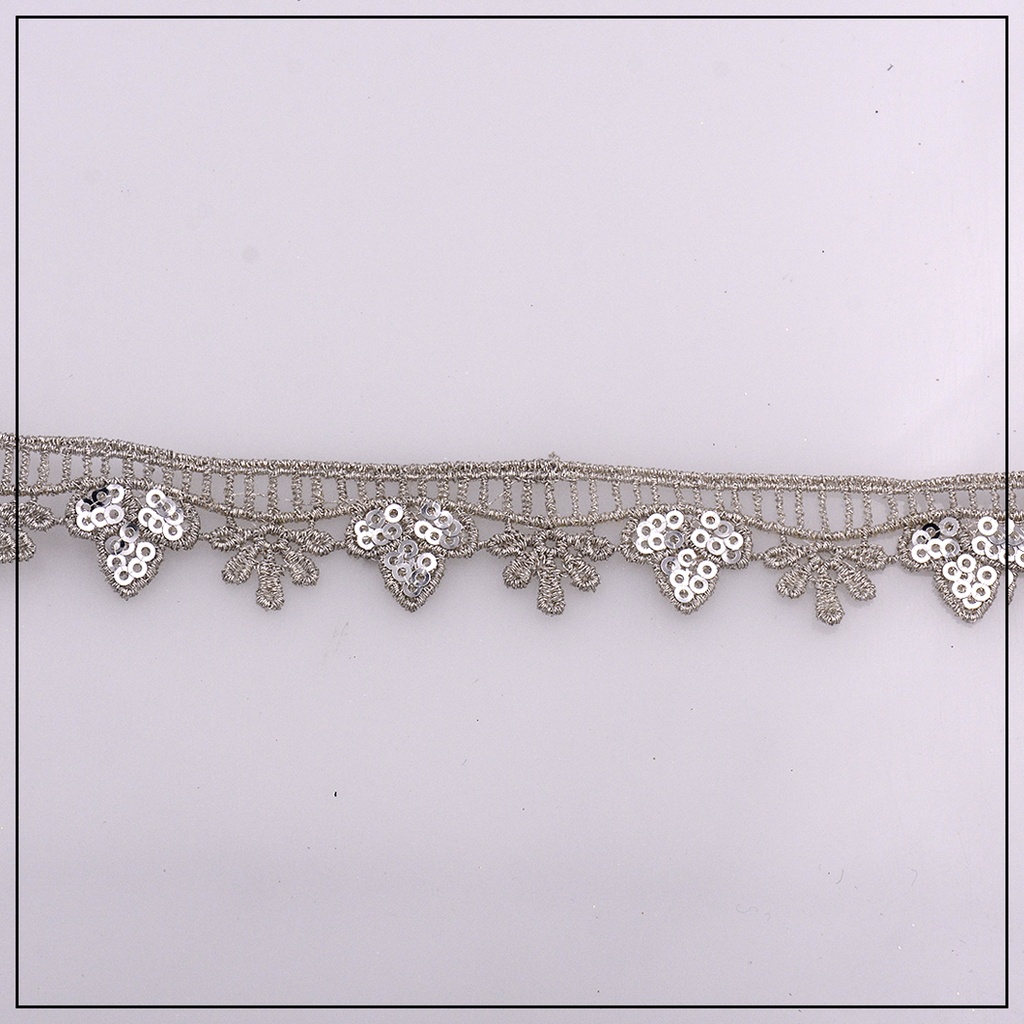 One Side Border Fancy Sequence Lace