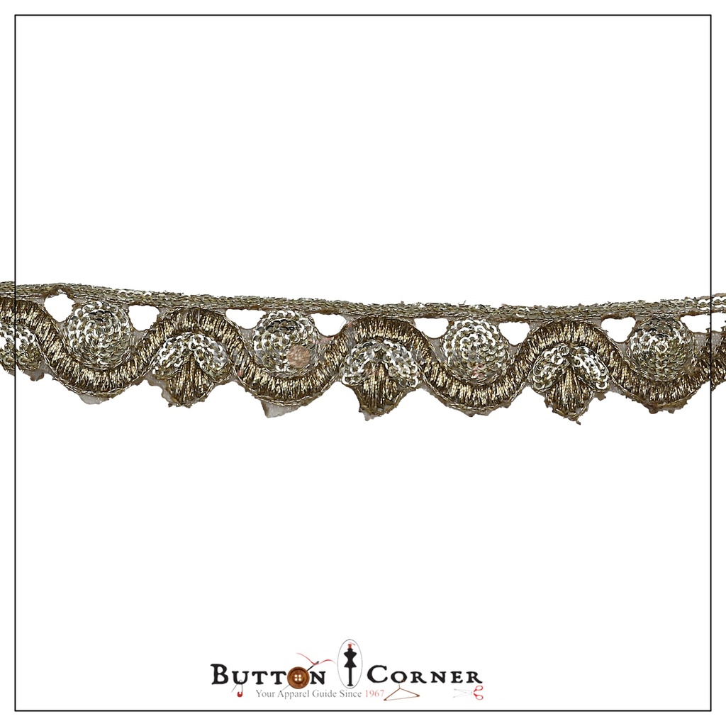 Fancy Metallic Yarn Sequence Lace
