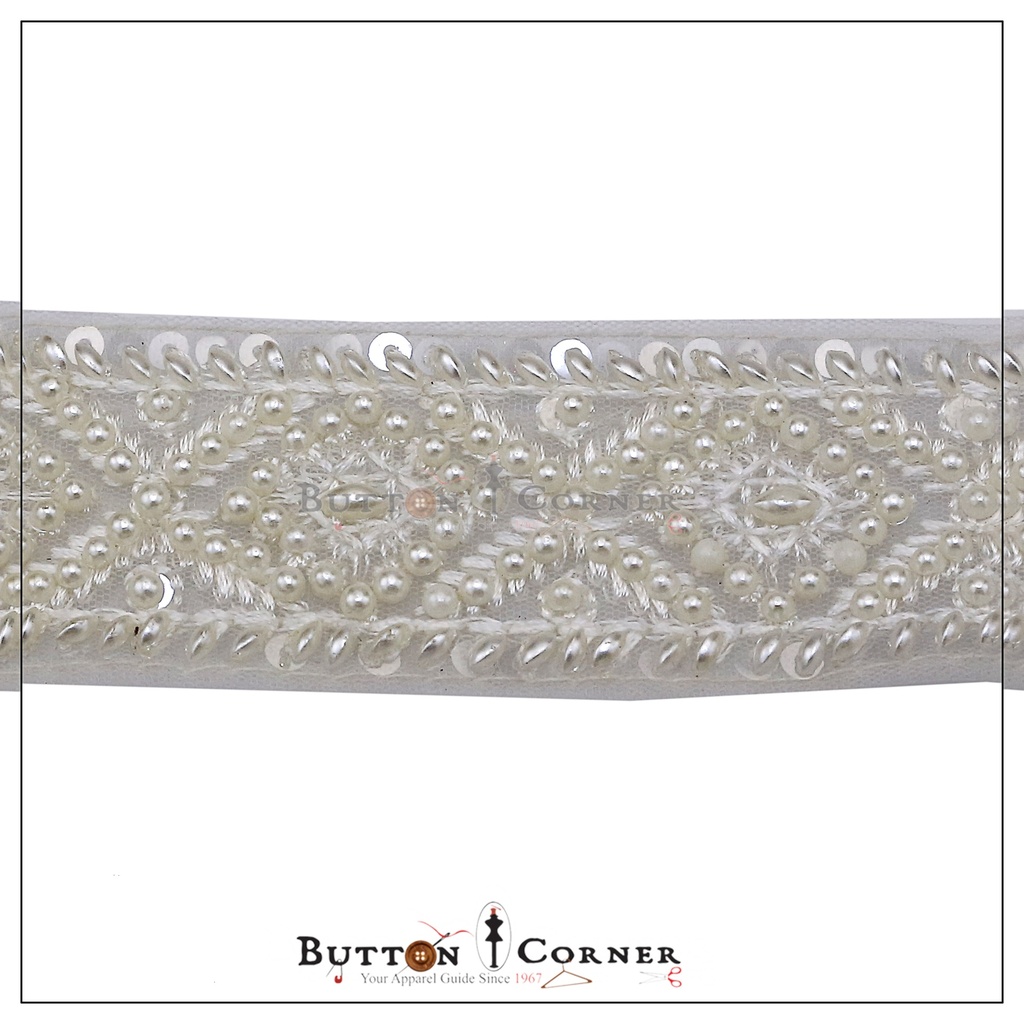 Double Side Embroidery Pearl Net Lace