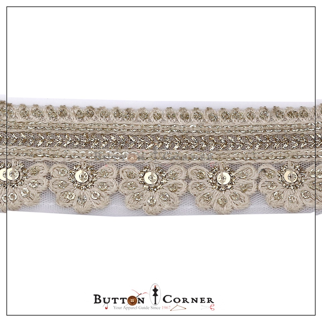 Embroidery & Metallic Yarn Net Lace