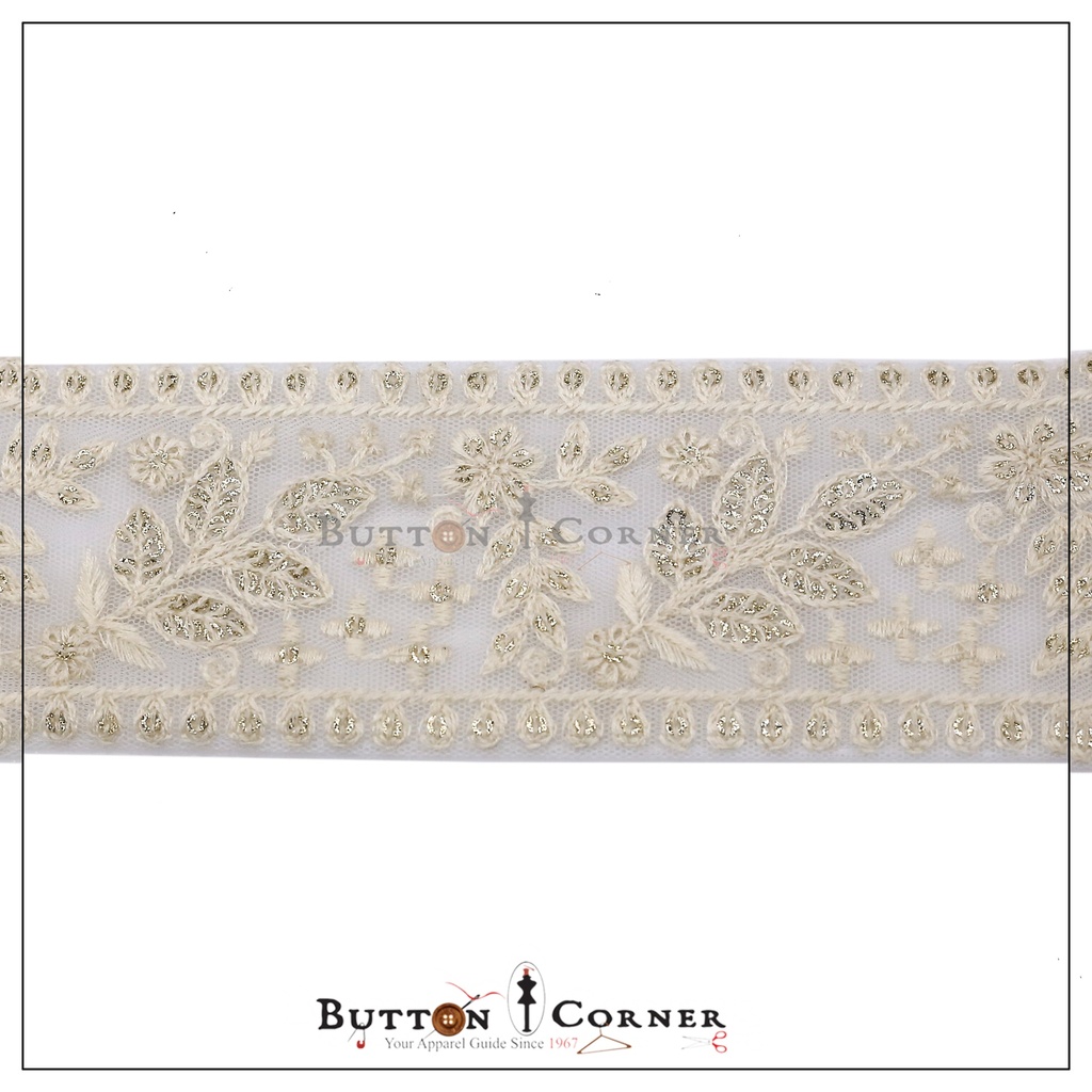 Embroidery & Metallic Yarn Net Lace