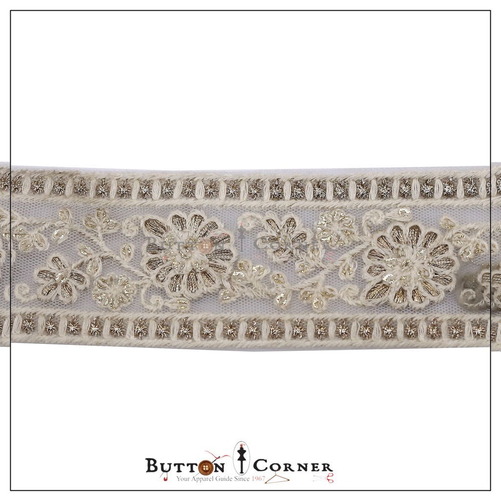 Embroidery & Metallic Yarn Net Lace