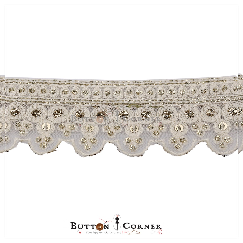 Embroidery & Metallic Yarn Net Lace