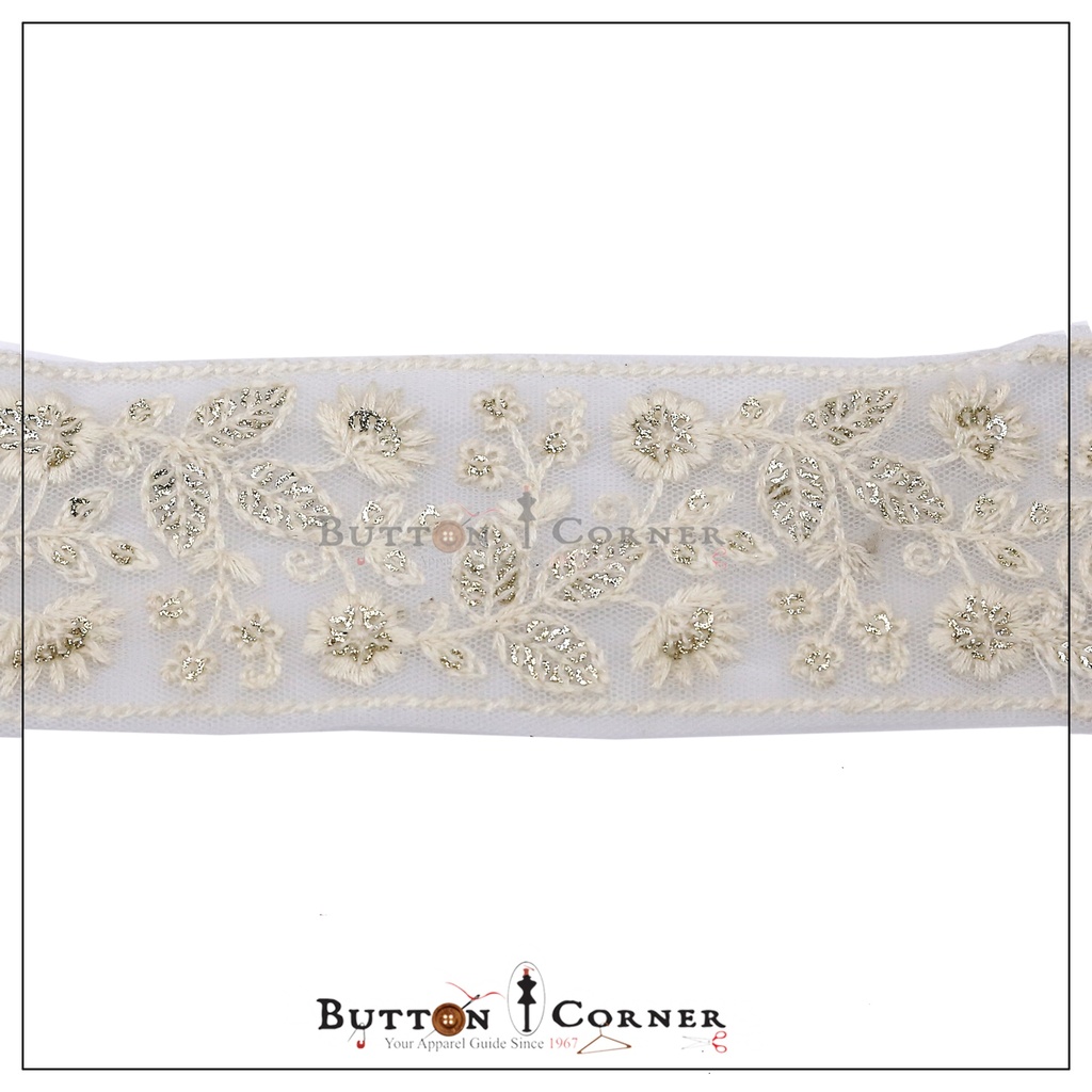 Embroidery & Metallic Yarn Net Lace