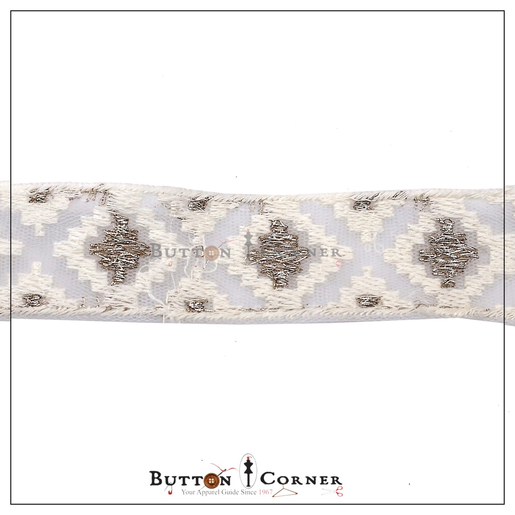 Embroidery & Metallic Yarn Net Lace