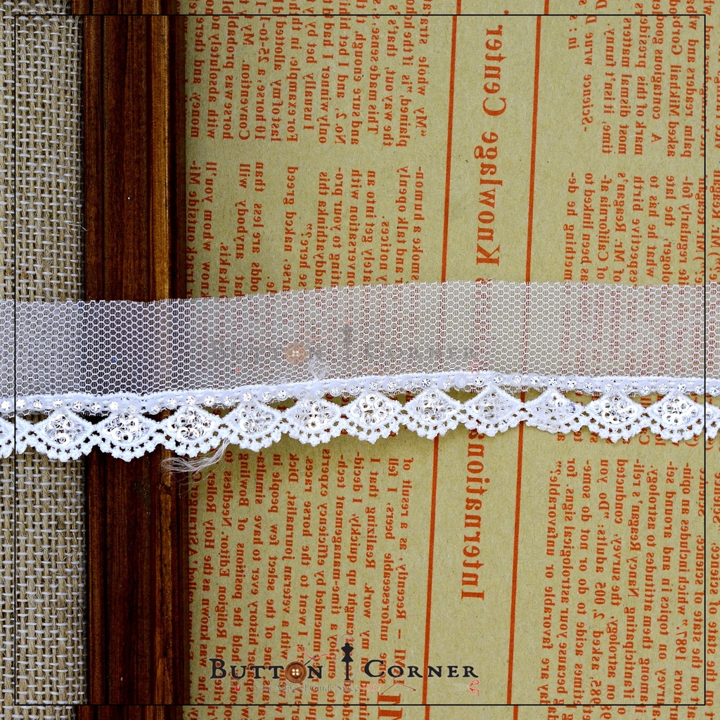 One Side Fancy Sequence Net Lace
