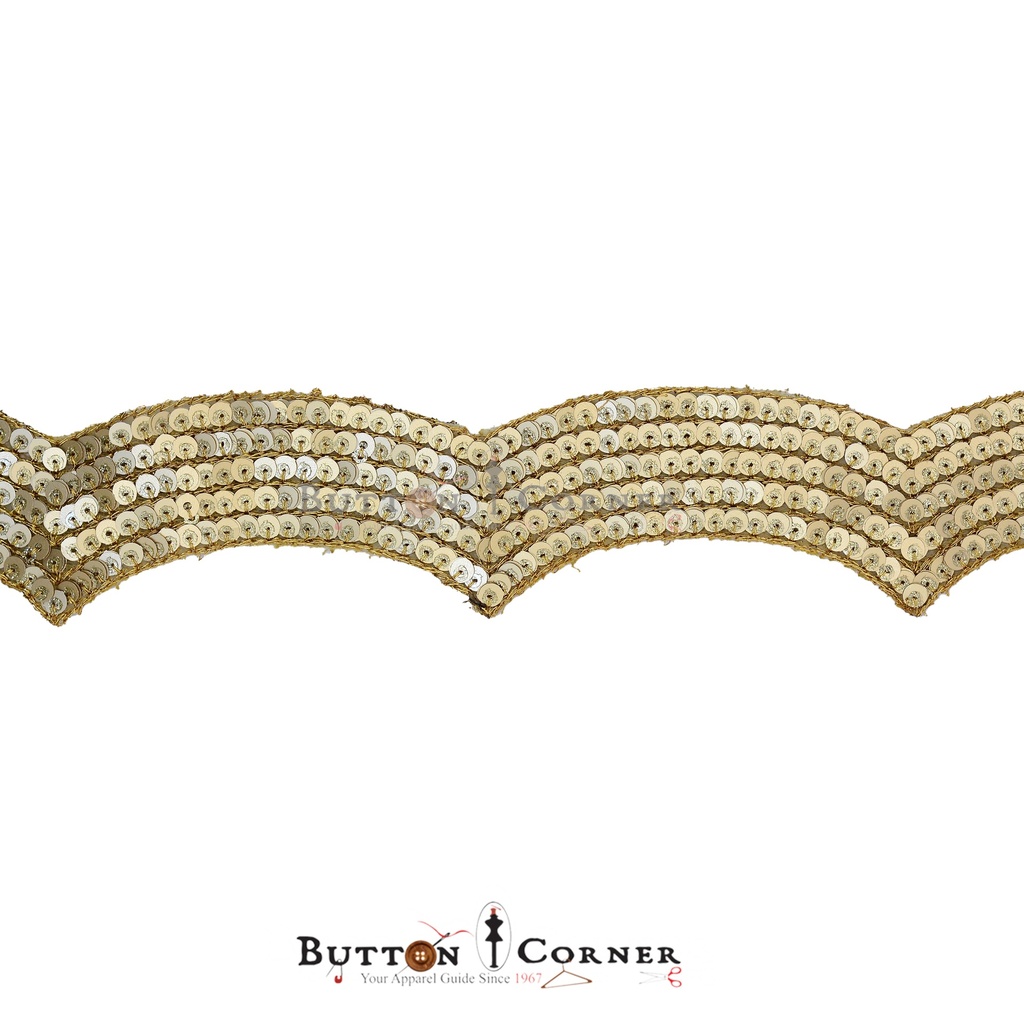 One Side Metallic Yarn Sequence Lace