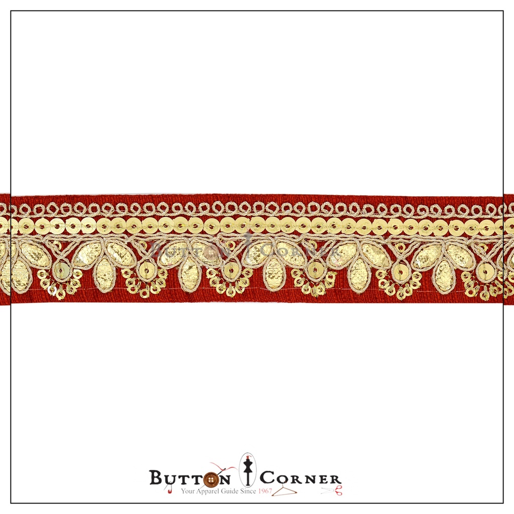One Side Metallic Yarn Fancy Lace