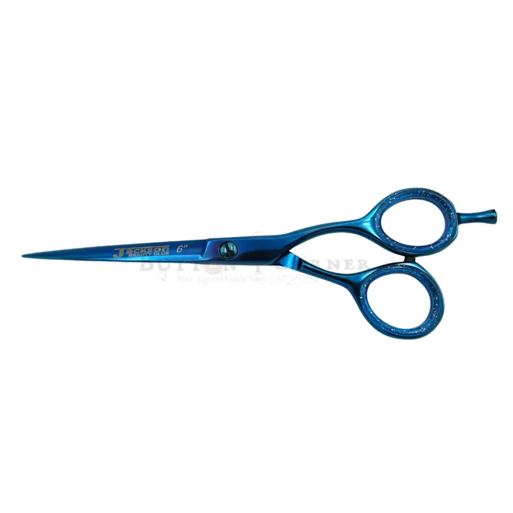 Shiny Glitter Handle Grip Barber Scissors With Removable Finger Rest