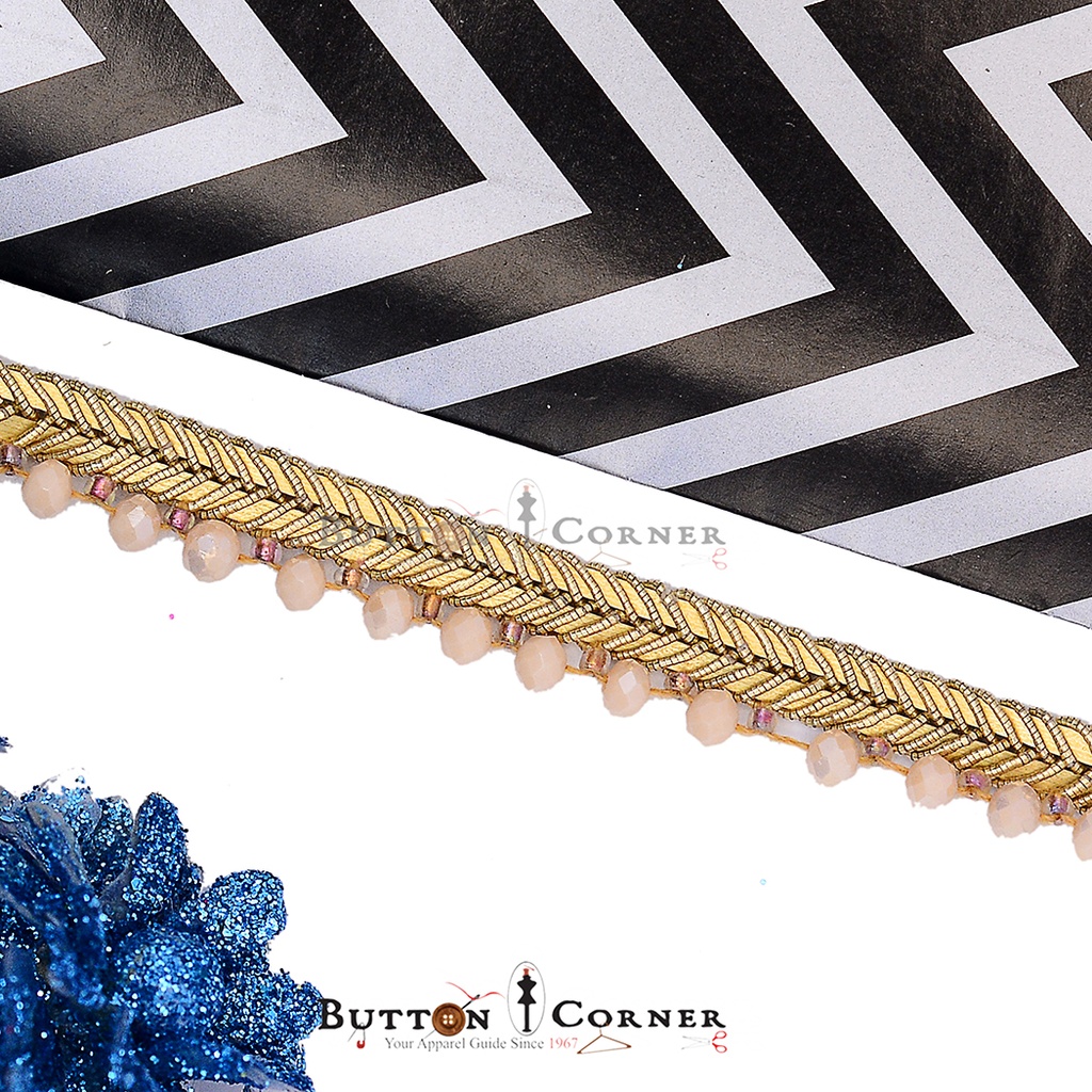 Fancy Metallic Yarn Crystal Lace