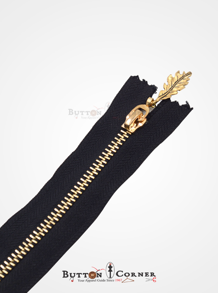 Denim Brass Zip No.3 Or 5