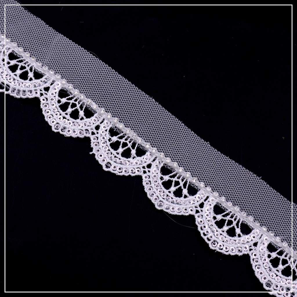 One Side Fancy Sequence Net Lace