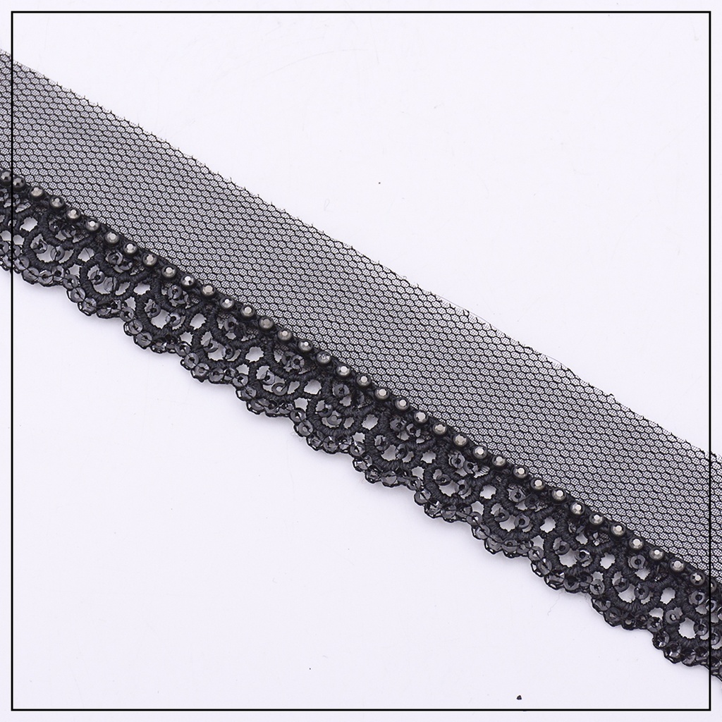 One Side Fancy Sequence Net Lace