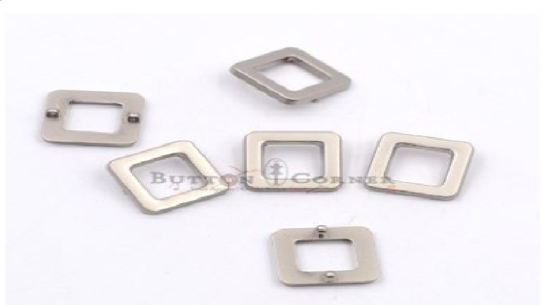 Square Shape Plain Metal Button
