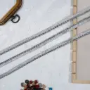 Fancy Metallic Yarn, Crystals, Edge Lace