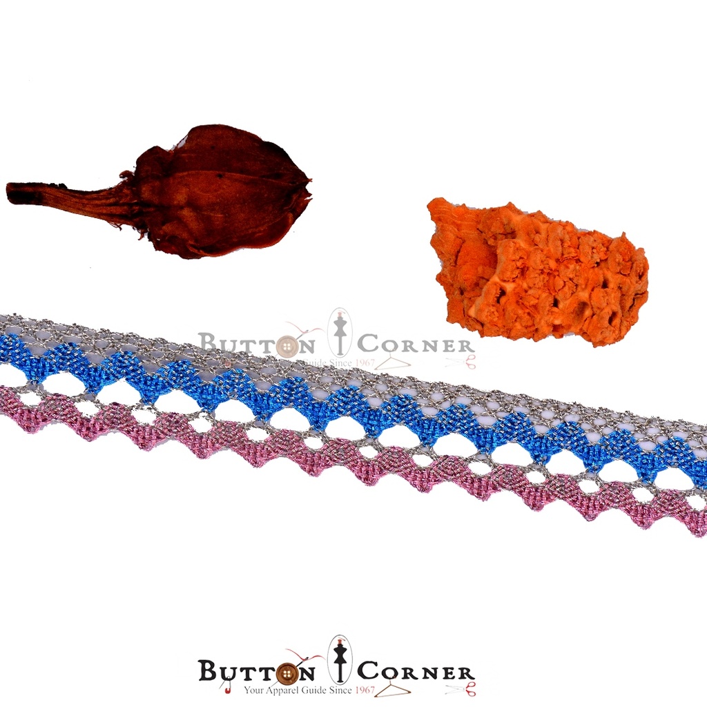 One Side Border Metallic Yarn Lace