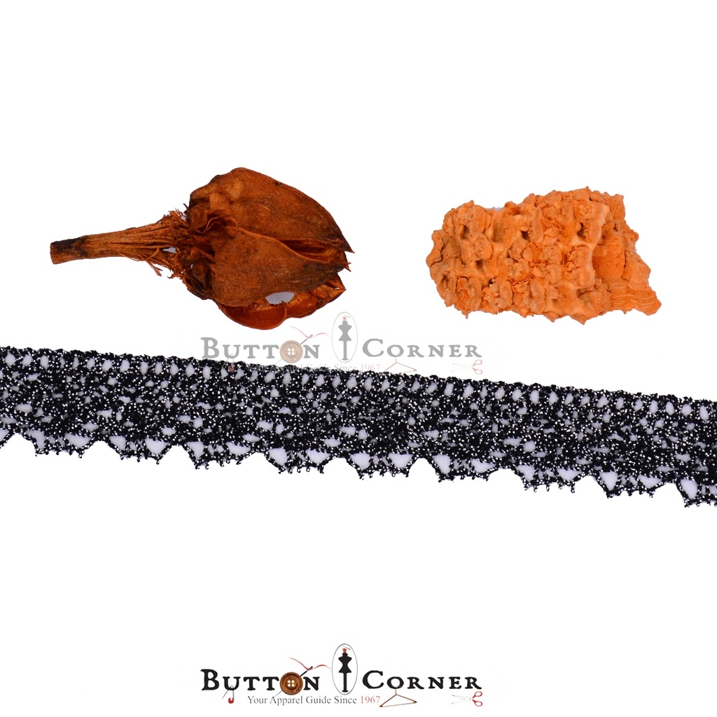 One Side Border Metallic Yarn Lace