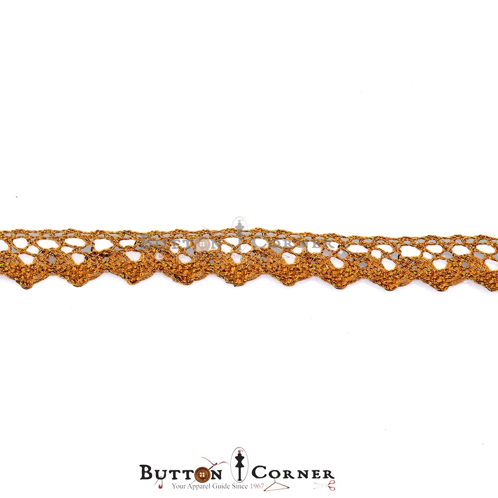 One Side Border Metallic Yarn Lace