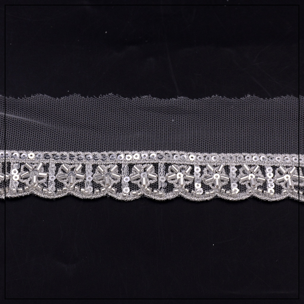One Side Border Fancy Sequence Lace