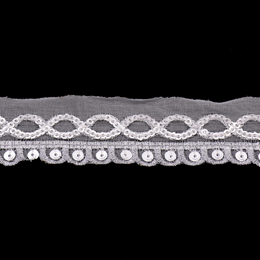 Fancy Metallic Yarn Sequence Lace