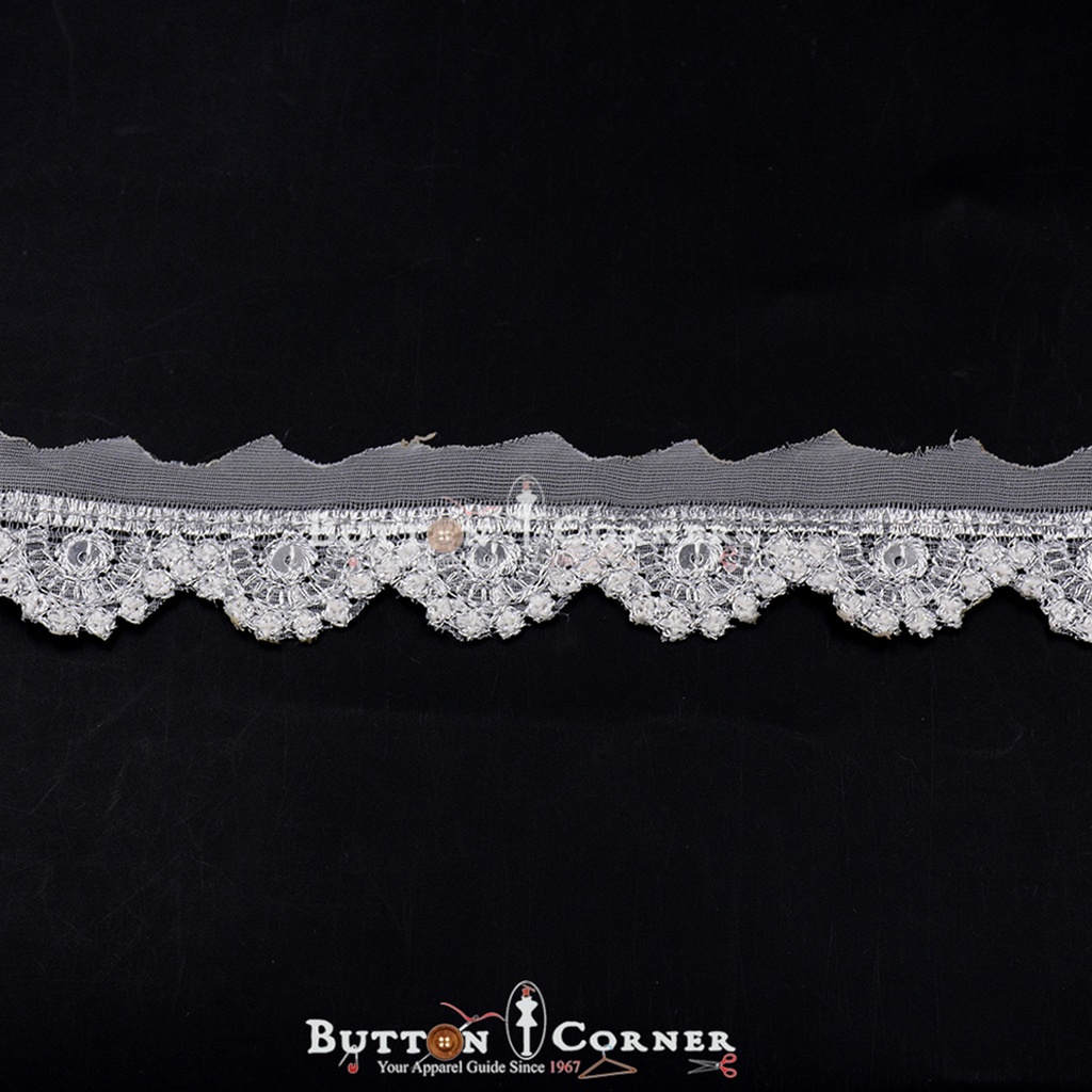 Fancy Metallic Yarn Sequence Lace