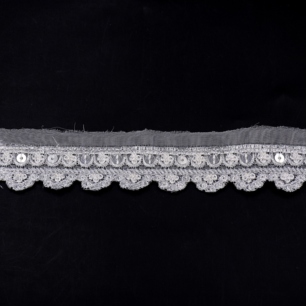 Fancy Metallic Yarn Sequence Lace