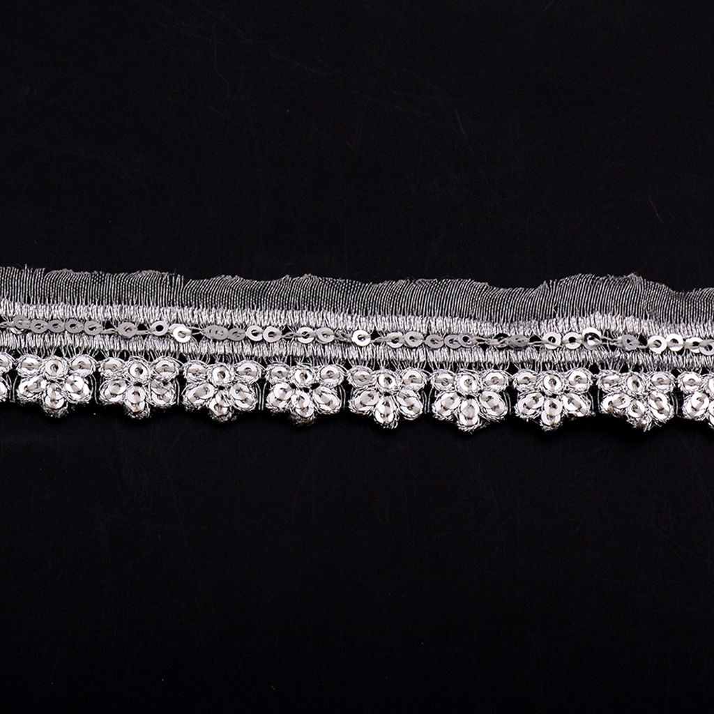 Fancy Metallic Yarn Sequence Lace