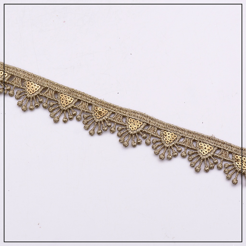 Fancy Metallic Yarn Sequence Lace