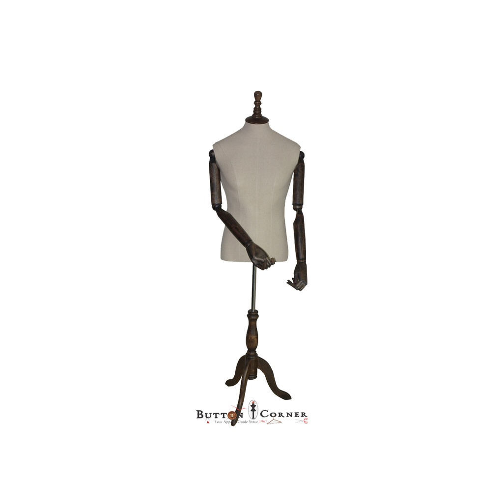 Display Male Mannequins With Wooden Adjustable Arm