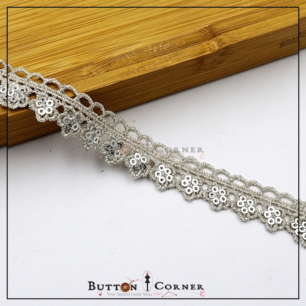 Metallic Yarn Sequence Lace