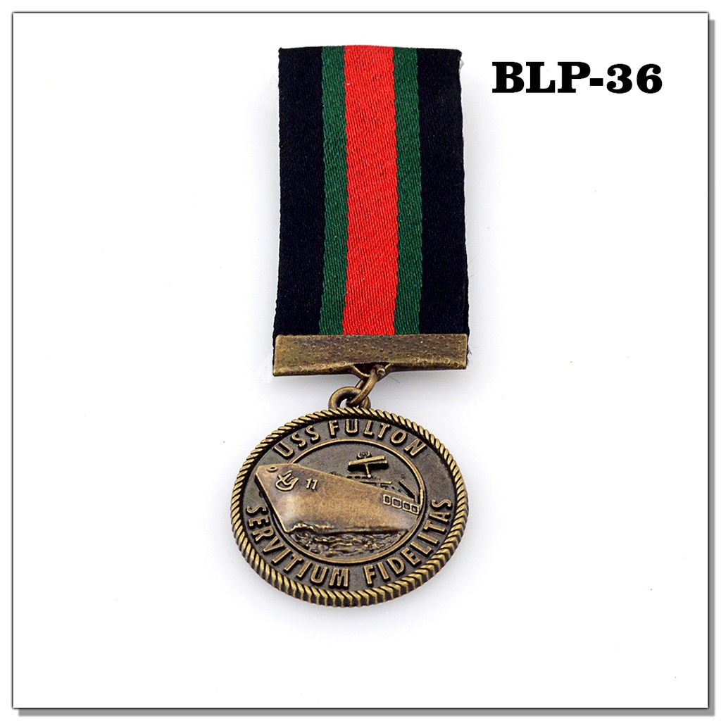 USS Fulton Servitium Fidelitas Brooch