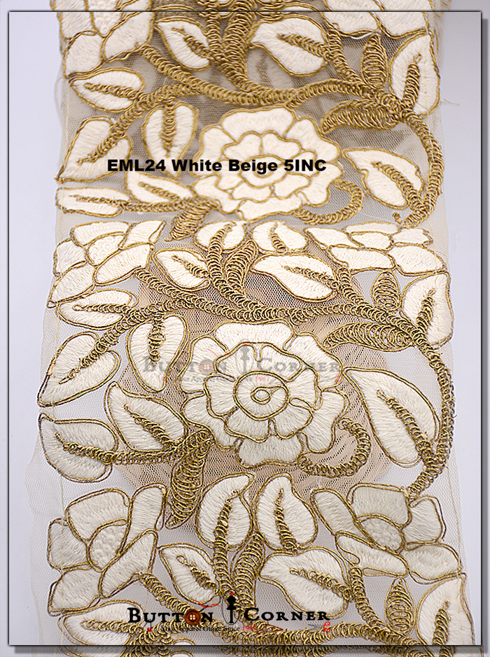 2 Side Border Embroidery Net Lace