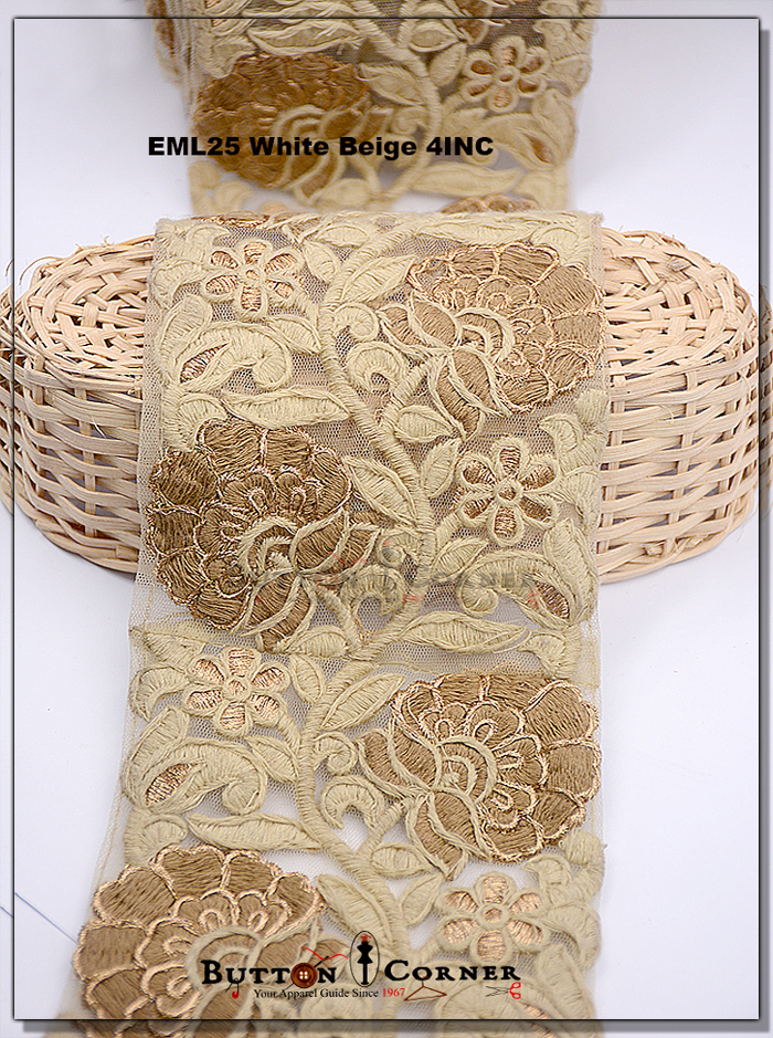 2 Side Border Embroidery Net Lace