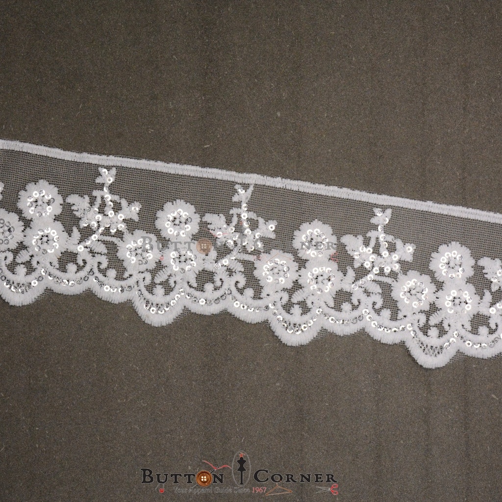 One Side Border Sequence Net Lace