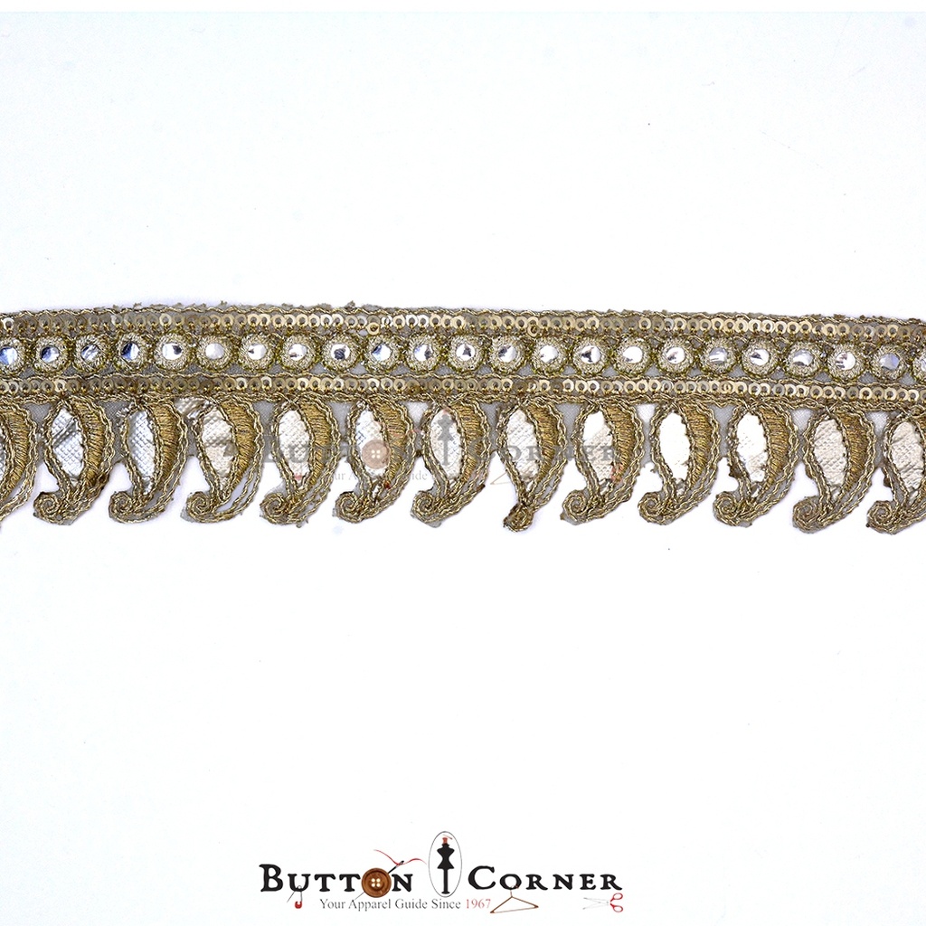 Fancy Metallic Yarn Gota Lace