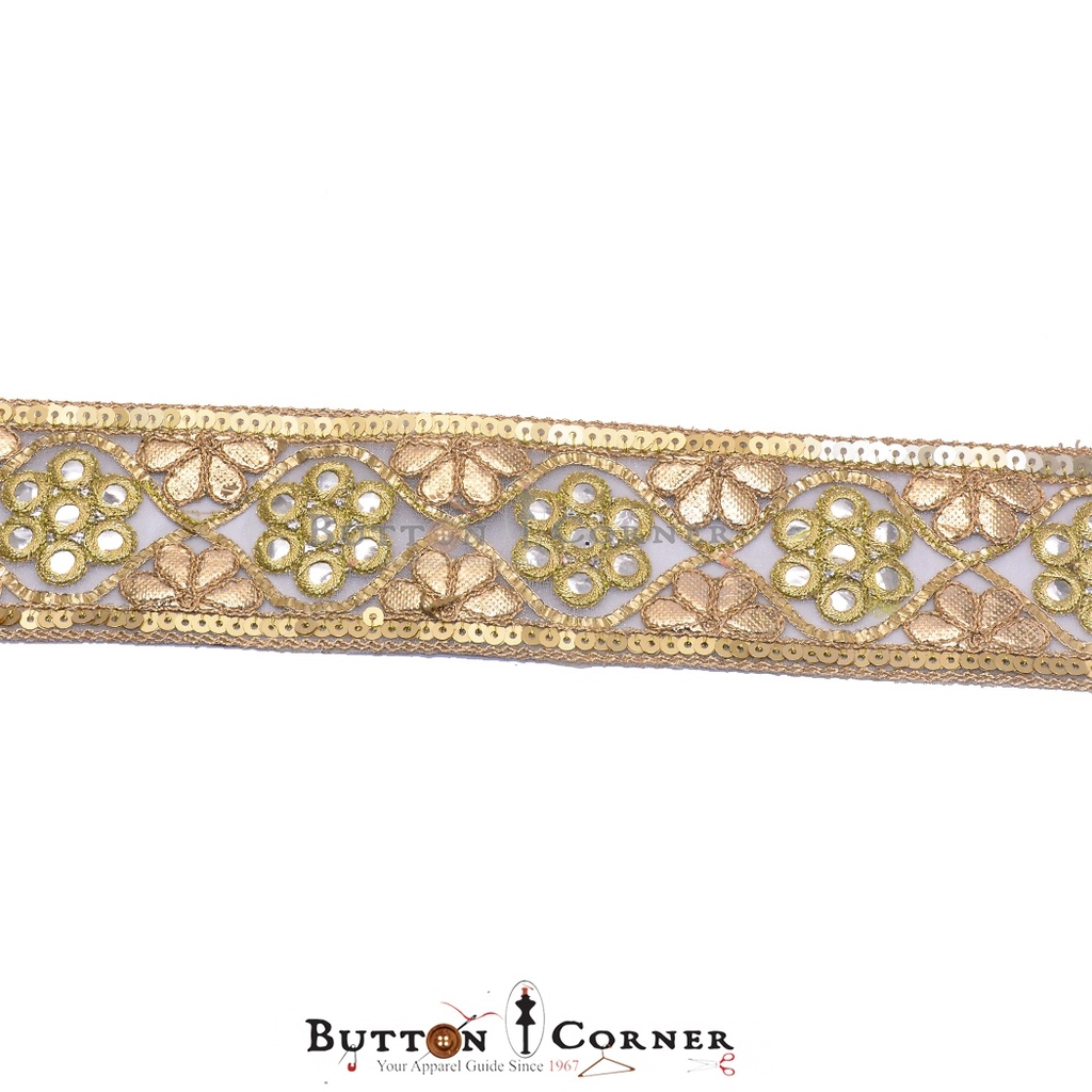 Fancy Metallic Yarn Sequence Lace