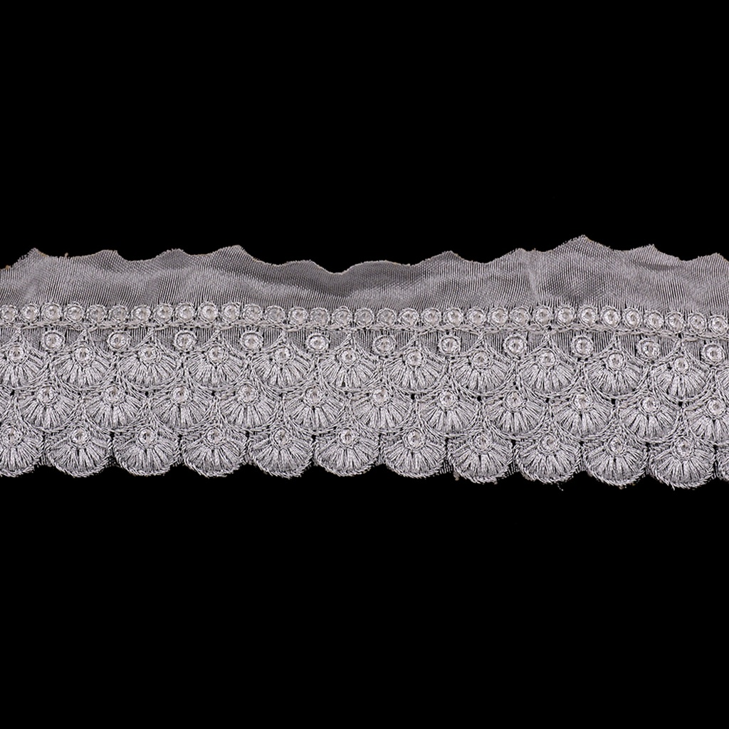 Fancy Metallic Yarn Sequence Lace