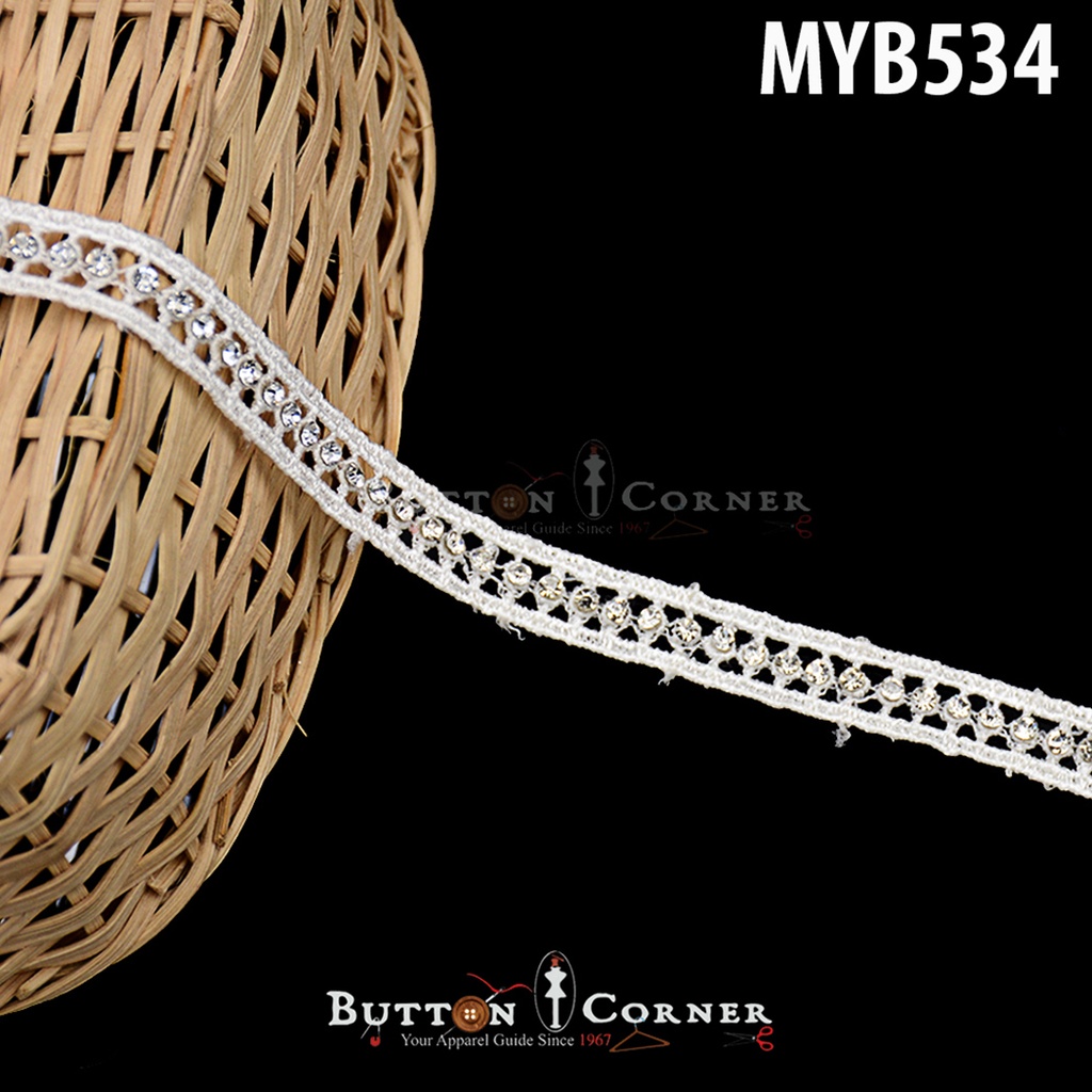 2 Side Border Stone Shuttle Lace