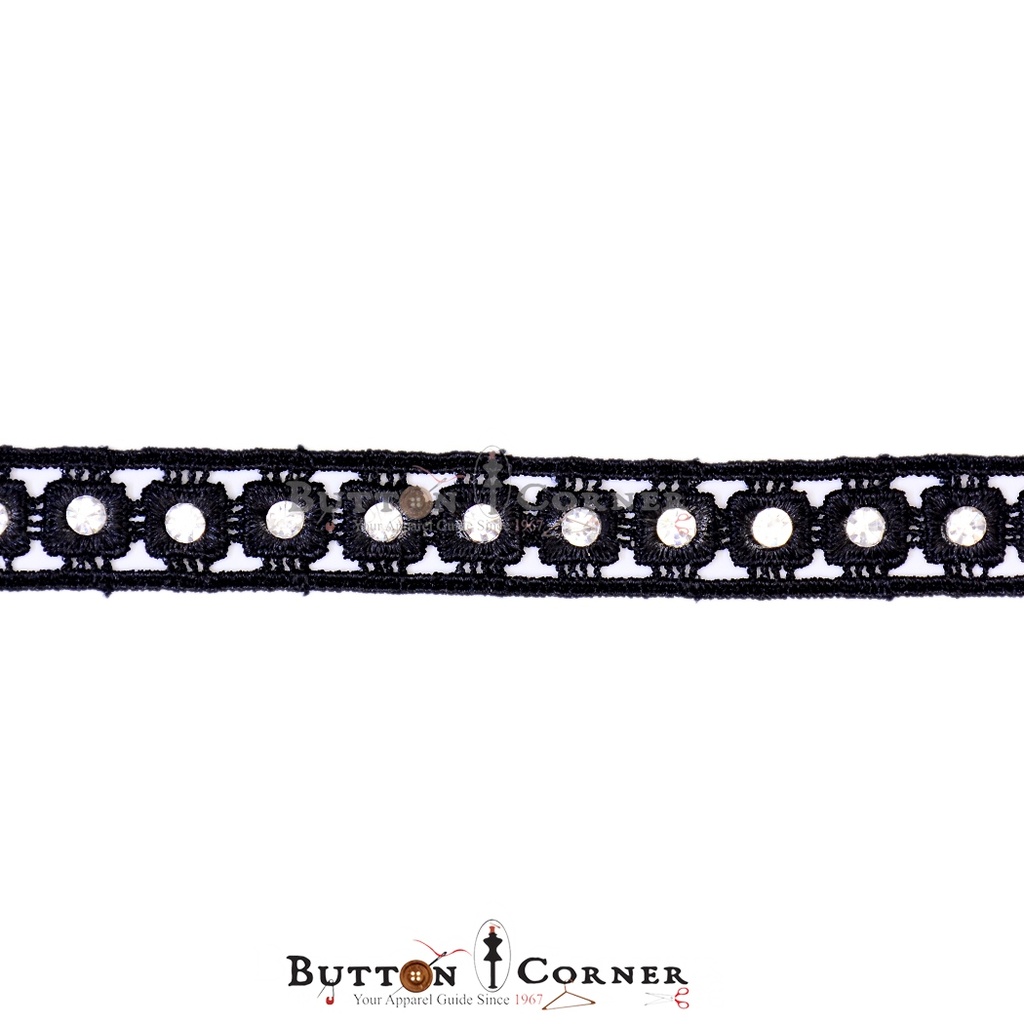 One Side Border Stone Shuttle Lace