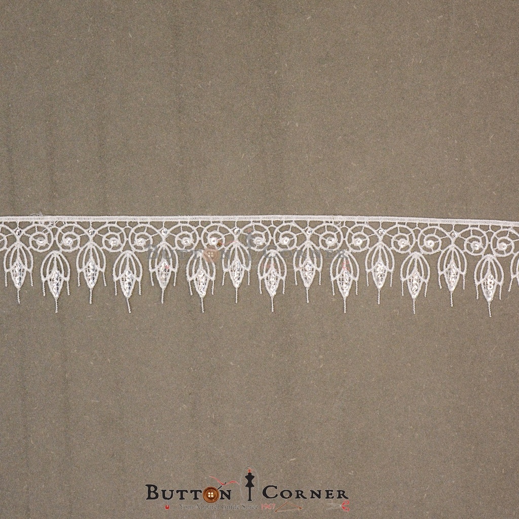 One Side Border Shuttle Sequence Lace