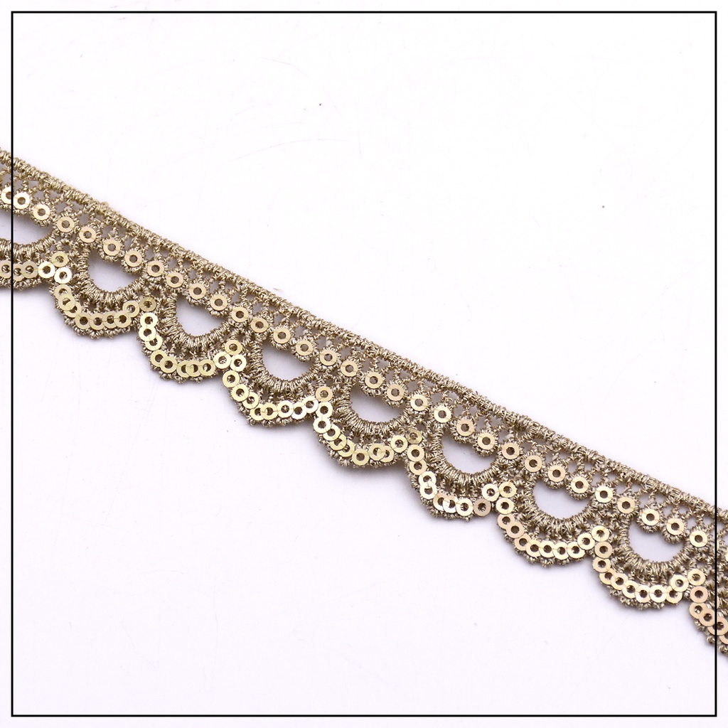 Fancy Metallic Yarn Sequence Lace