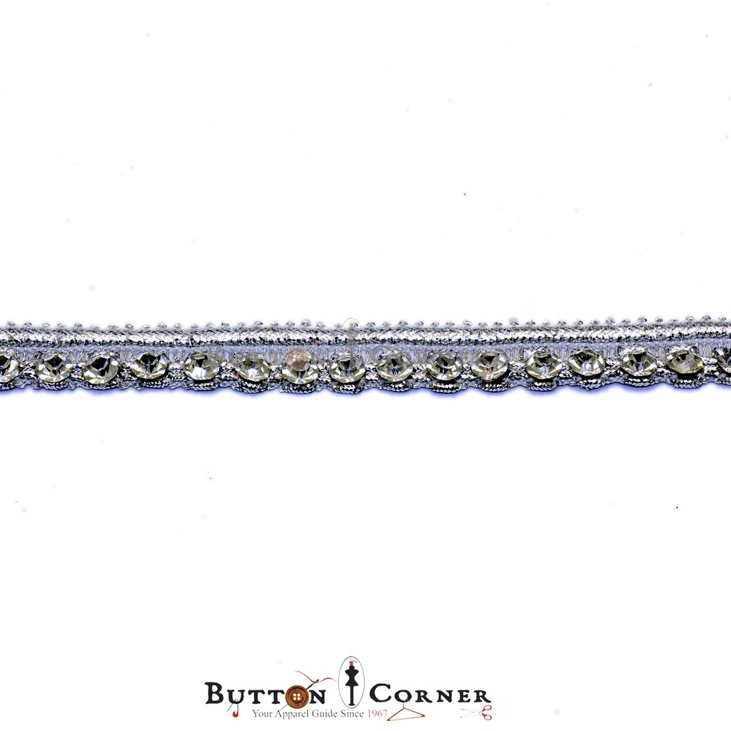 Fancy Metallic Yarn Crystal Lace