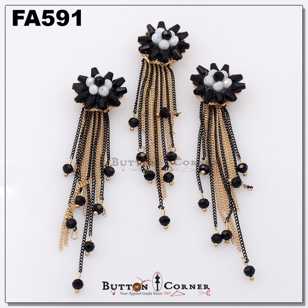 Fancy Glass Beads Stone Hanging Button
