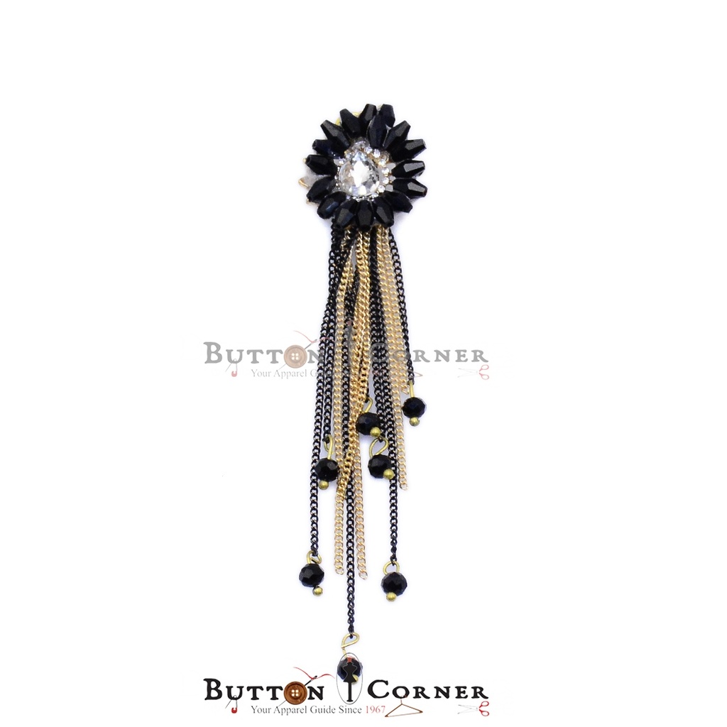 Fancy Glass Beads Stone Hanging Button