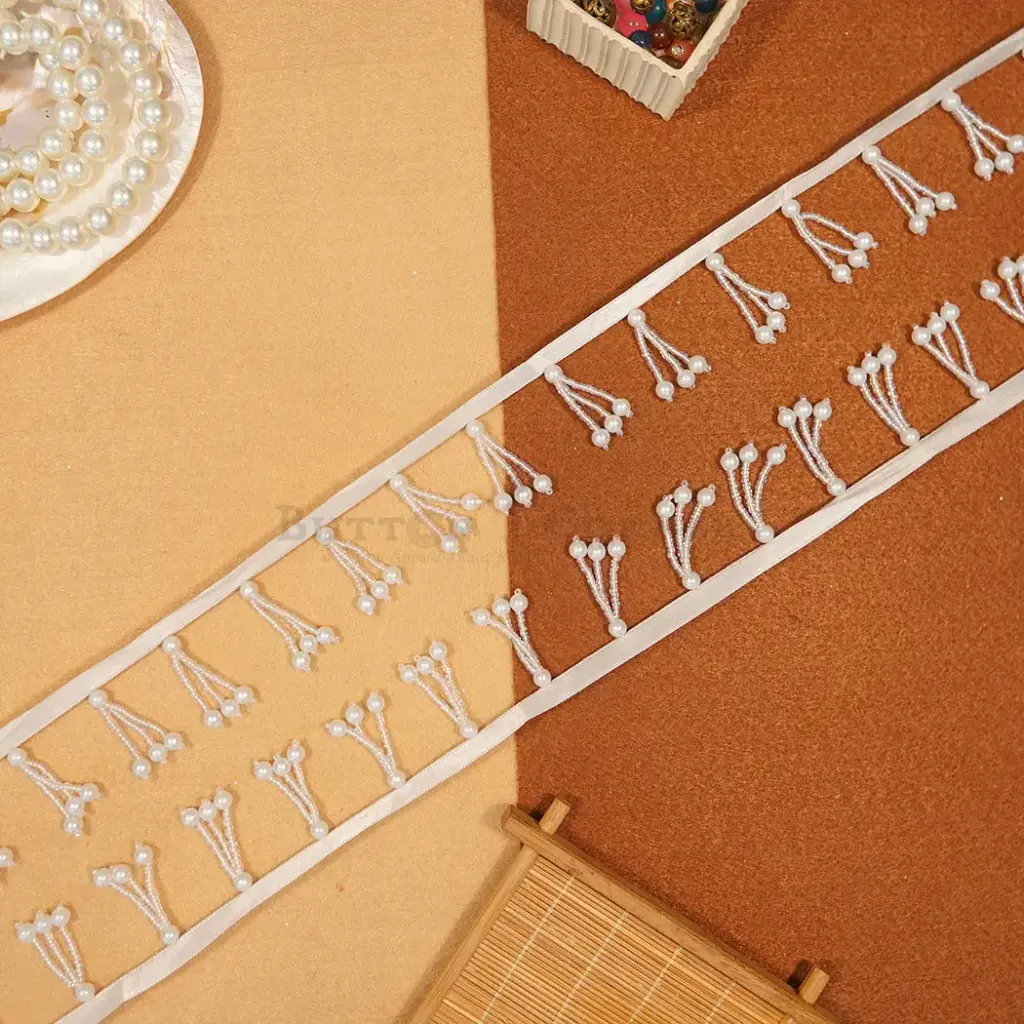 Fancy Pearl&Beads Hanging Lace