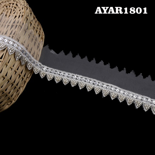 [AYAR1801 SILVER] Fancy Sequence Lace (521.Silver)