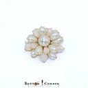 Luxury Bridal Faux Pearl and Faceted Bead Cluster Fancy Button