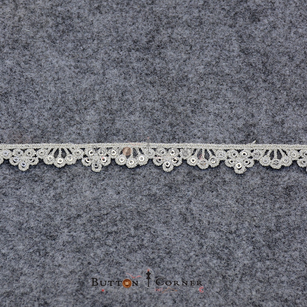 Fancy Metallic Yarn Sequence Lace